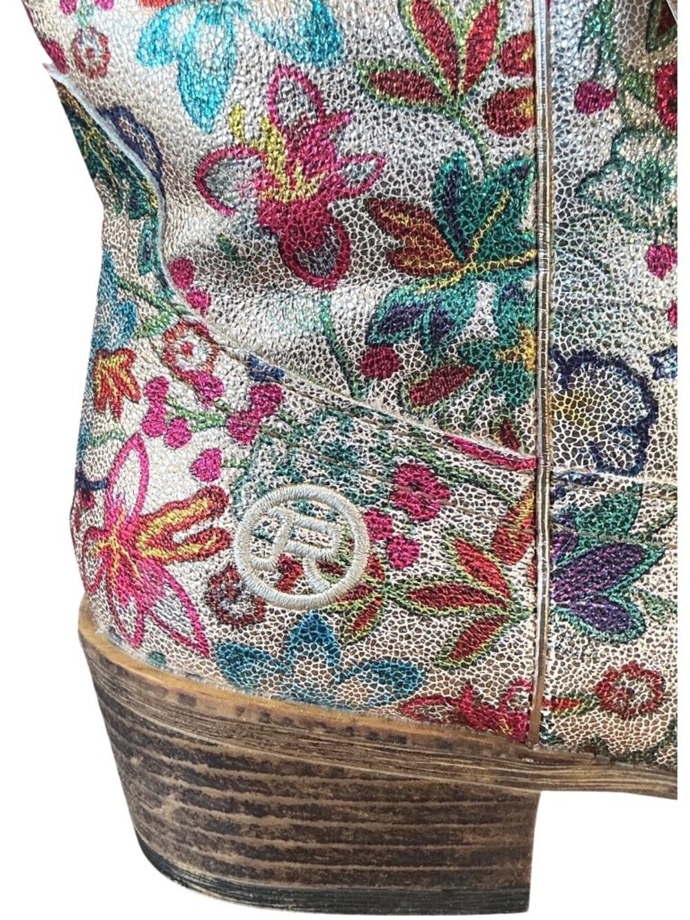 Roper Ingrid Snip Toe Floral Western Booties Size 8 New With Tags - Picture 15 of 16